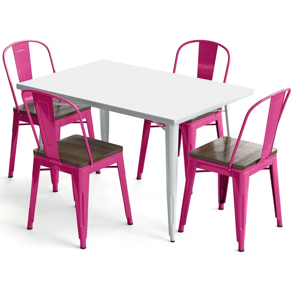 Pack Mesa de Jantar e 4 Cadeiras de Jantar Design Industrial - Nova Edição - Bistrot Stylix image 8