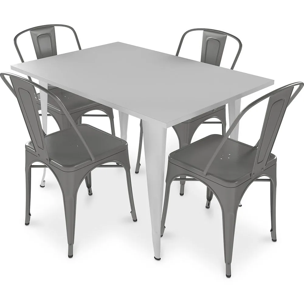 Pack Mesa de Jantar e 4 Cadeiras de Jantar Design Industrial - Nova Edição- Bistrot Stylix image 8