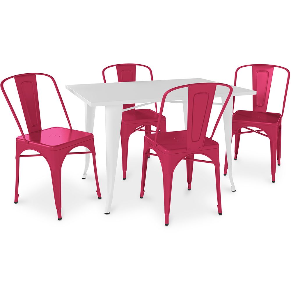 Pack Mesa de Jantar e 4 Cadeiras de Jantar Design Industrial - Nova Edição- Bistrot Stylix image 8
