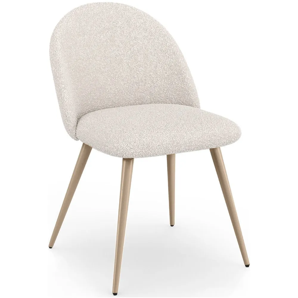 Cadeira de Jantar - Estofada em Tecido Bouclé - Design Escandinavo - Evelyne image 8
