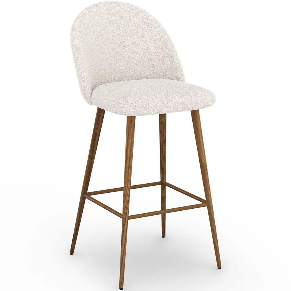 Banco estofado em tecido Bouclé - Design Escandinavo - Evelyne image 8