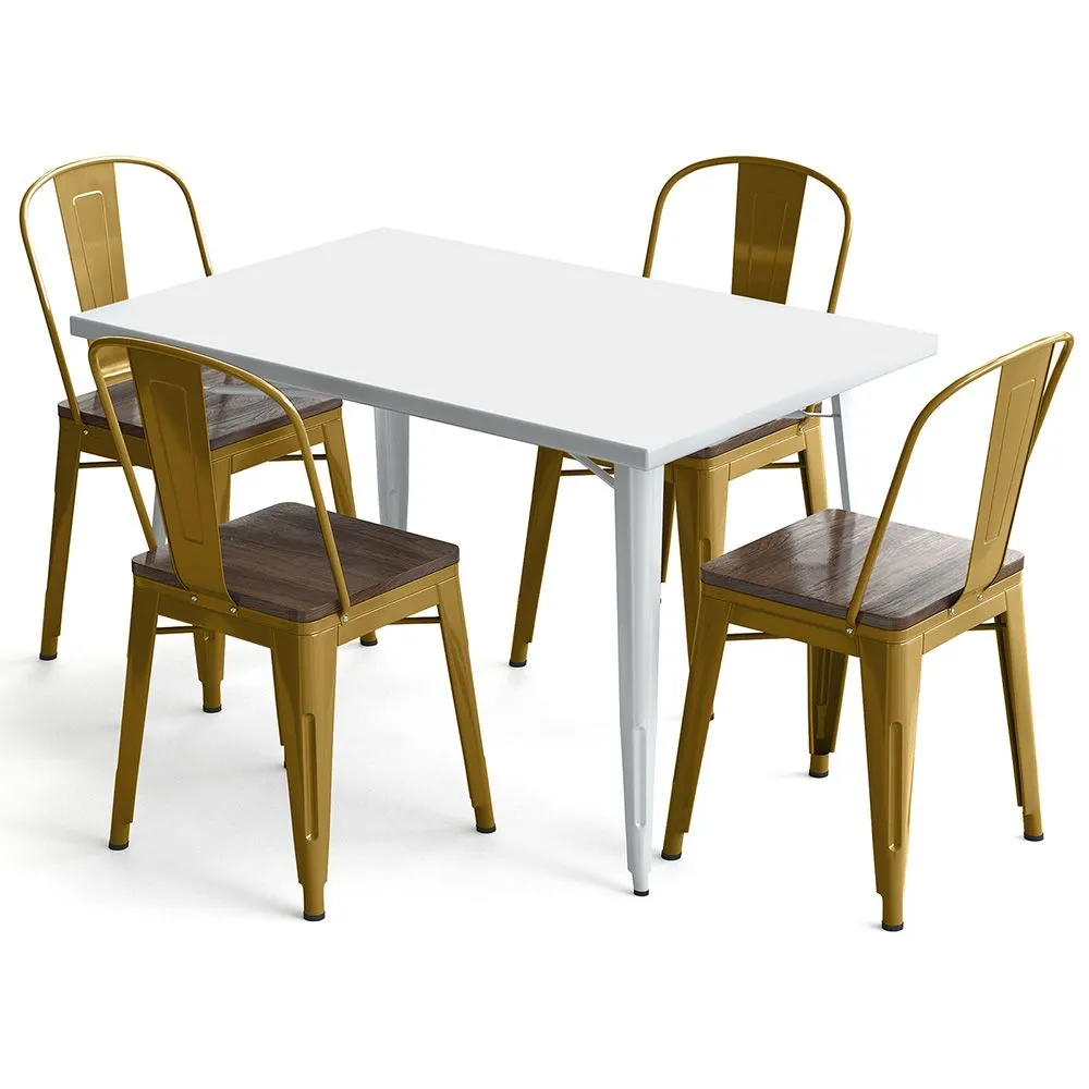 Pack Mesa de Jantar e 4 Cadeiras de Jantar Design Industrial - Nova Edição - Bistrot Stylix image 8
