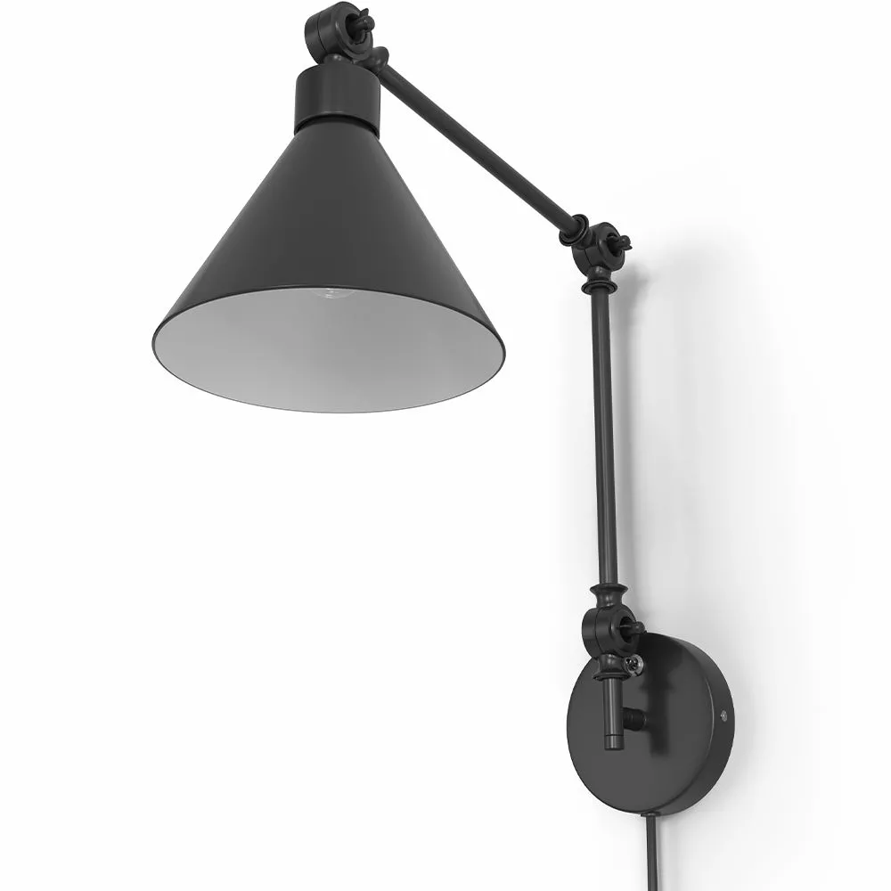 Candeeiro Flexo - Aplique de Parede com Braços Reguláveis - Preto image 8