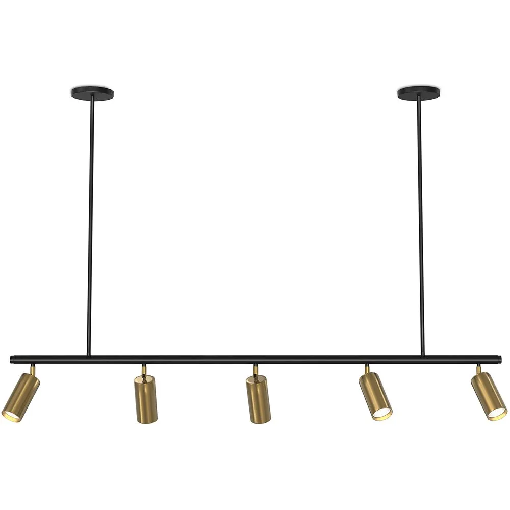 Candeeiro de Teto Rail - 5 Focos Dourados Ajustáveis - 110CM image 8
