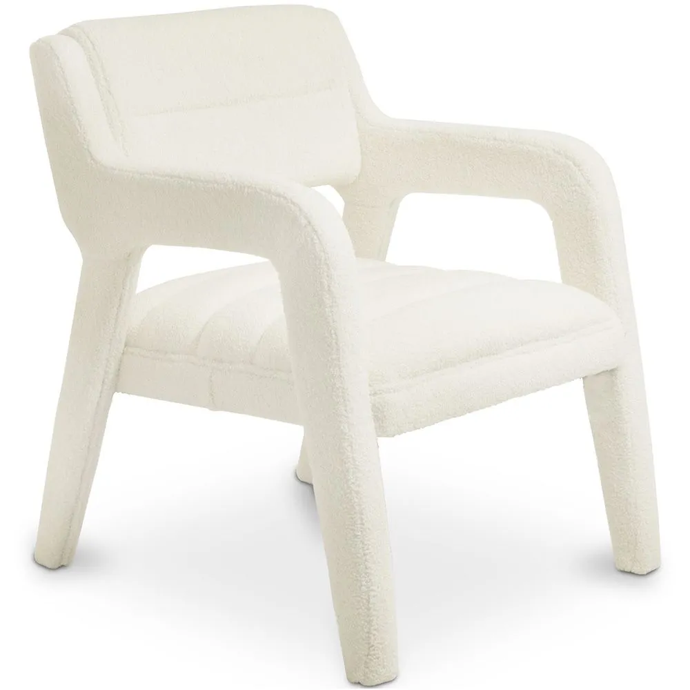 Cadeira de Jantar Estofada - Bouclé Branco - Colette image 8