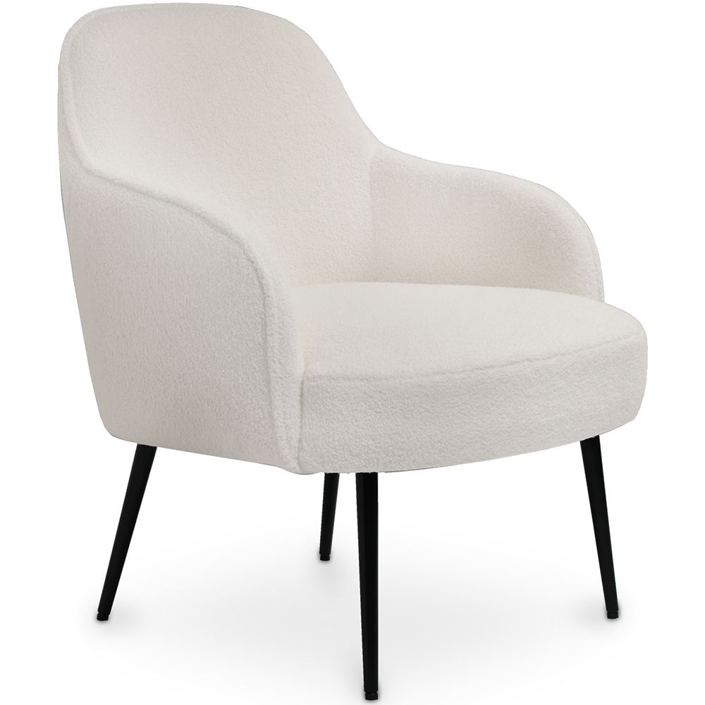 Poltrona Estofada - Bouclé Branco - Hyra image 8