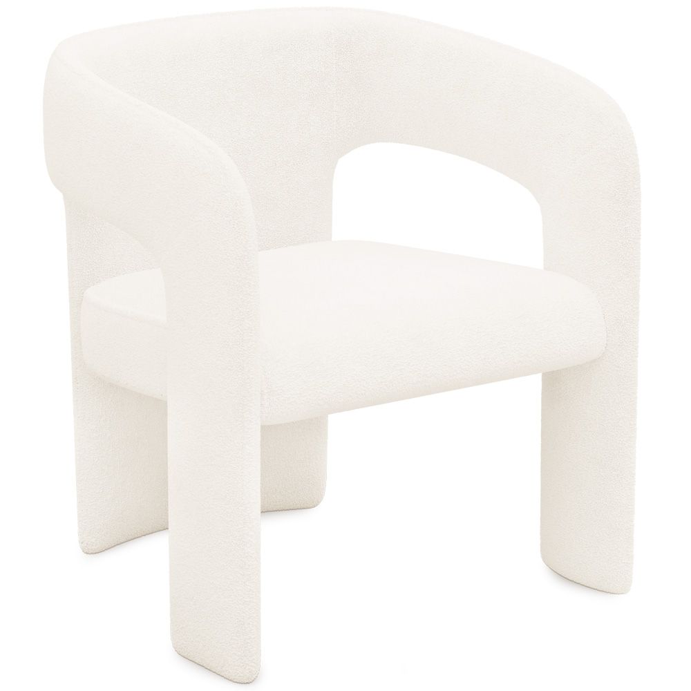 Cadeira de Jantar Estofada - Bouclé Branco - Ashley image 8