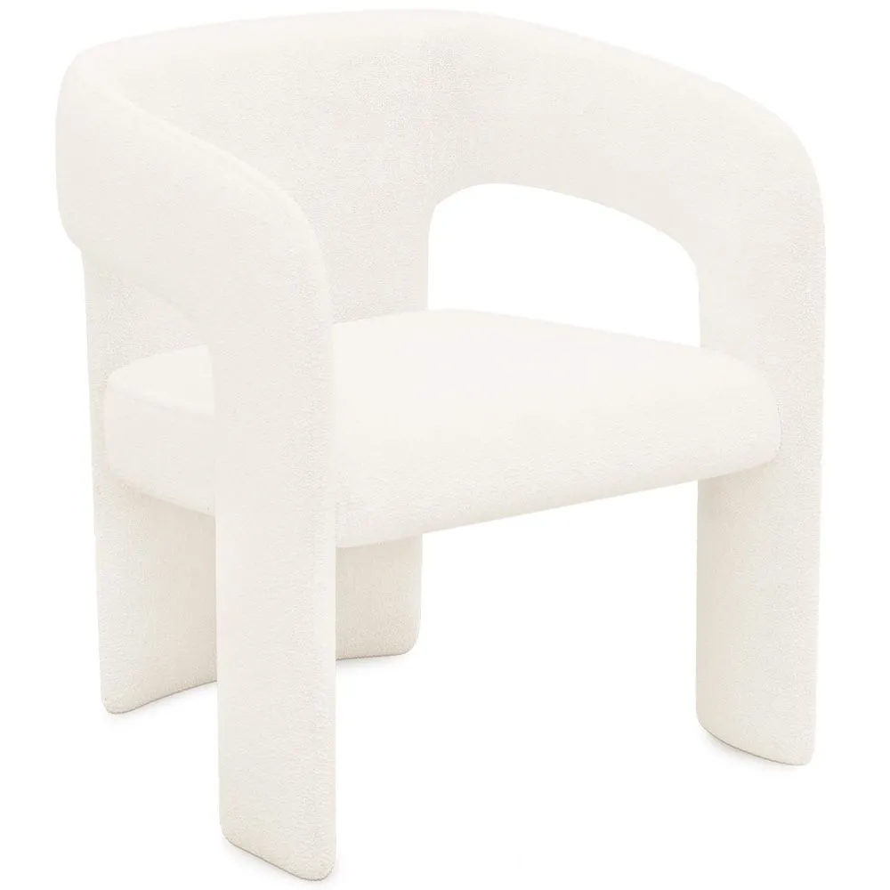 Cadeira de Jantar Estofada - Bouclé Branco - Ashley image 8