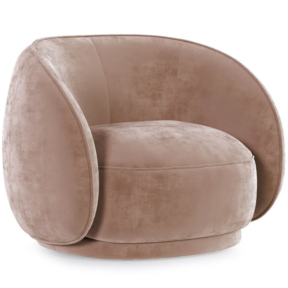 Poltrona Curva Estofada em Veludo - Cally image 8