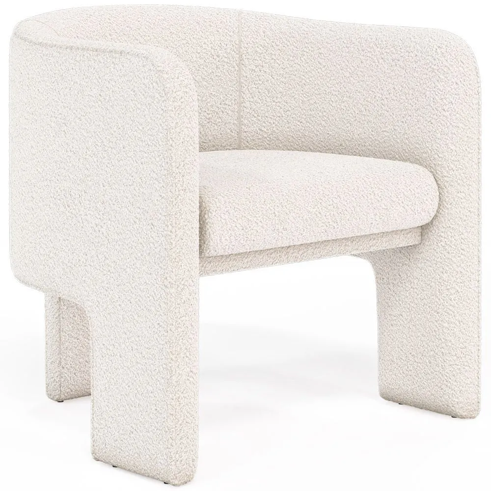 Poltrona de Design - Poltrona Estofada em Tecido Bouclé - Curtis image 8