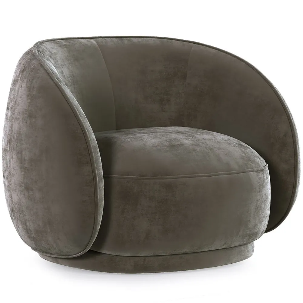 Poltrona Curva Estofada em Veludo - Cally image 8