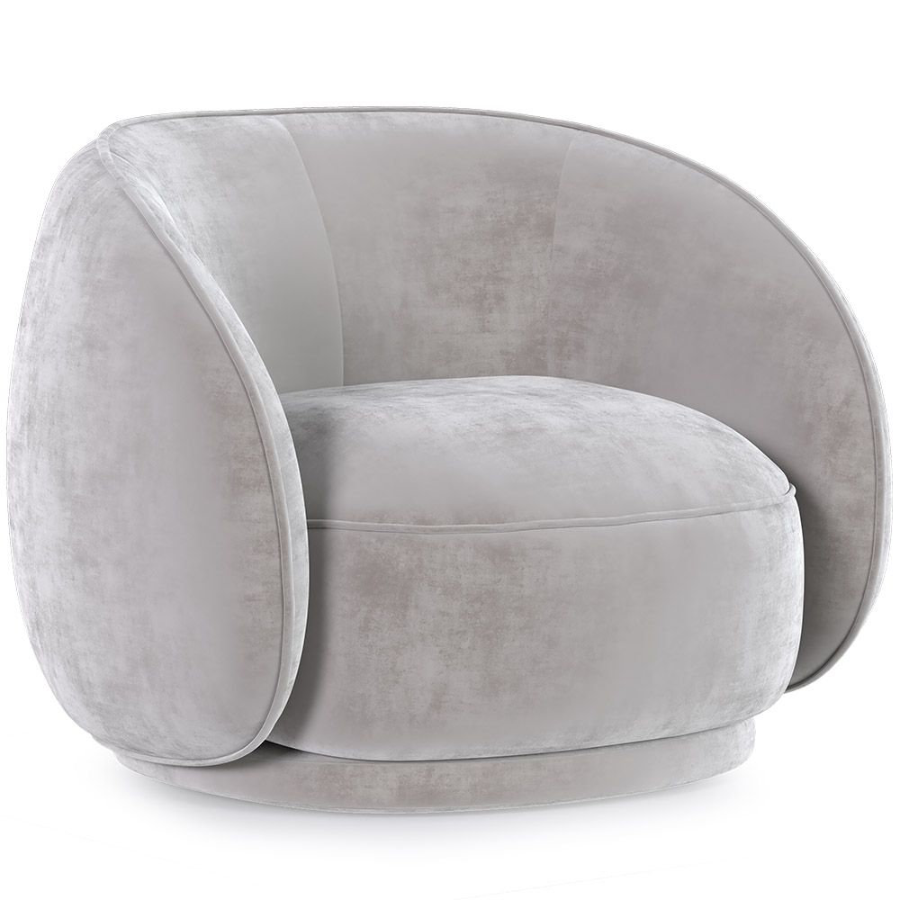 Poltrona Curva Estofada em Veludo - Cally image 8