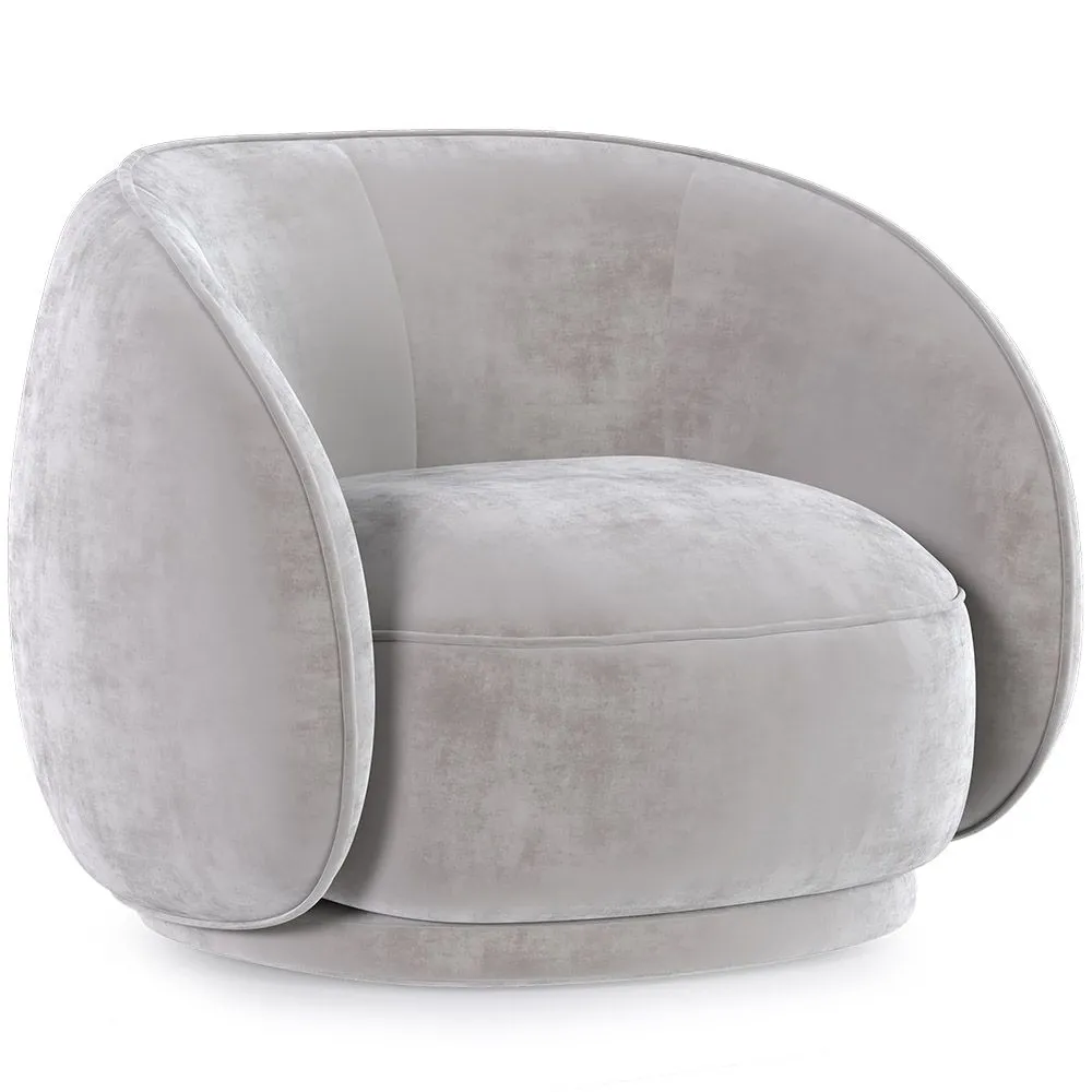 Poltrona Curva Estofada em Veludo - Cally image 8