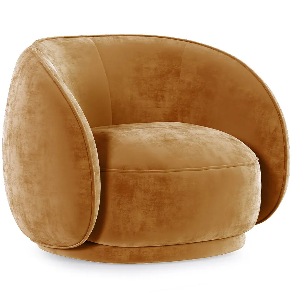 Poltrona Curva Estofada em Veludo - Cally image 8