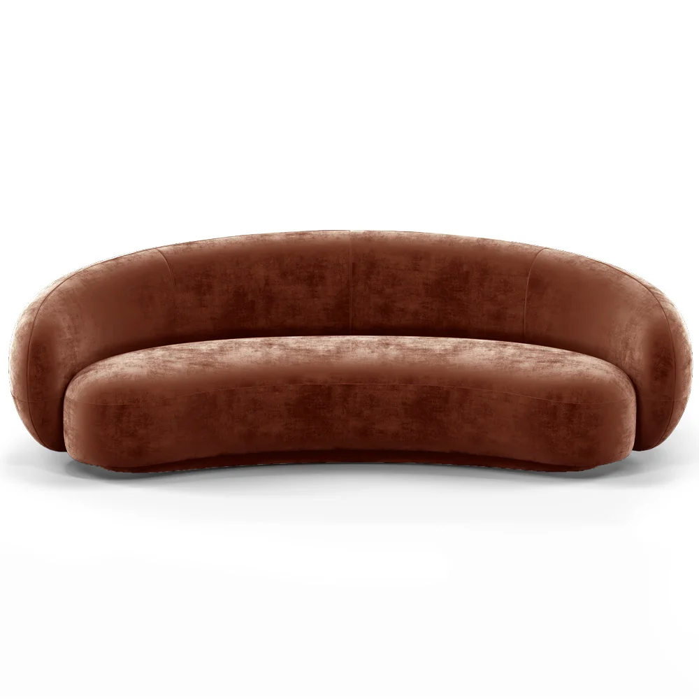 Sofá Curvo de Veludo - 3/4 Lugares - Souta image 8