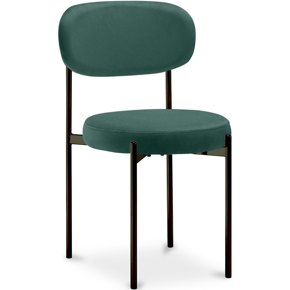 Cadeira de jantar - Estofada em veludo - Metal preto - Margot image 8