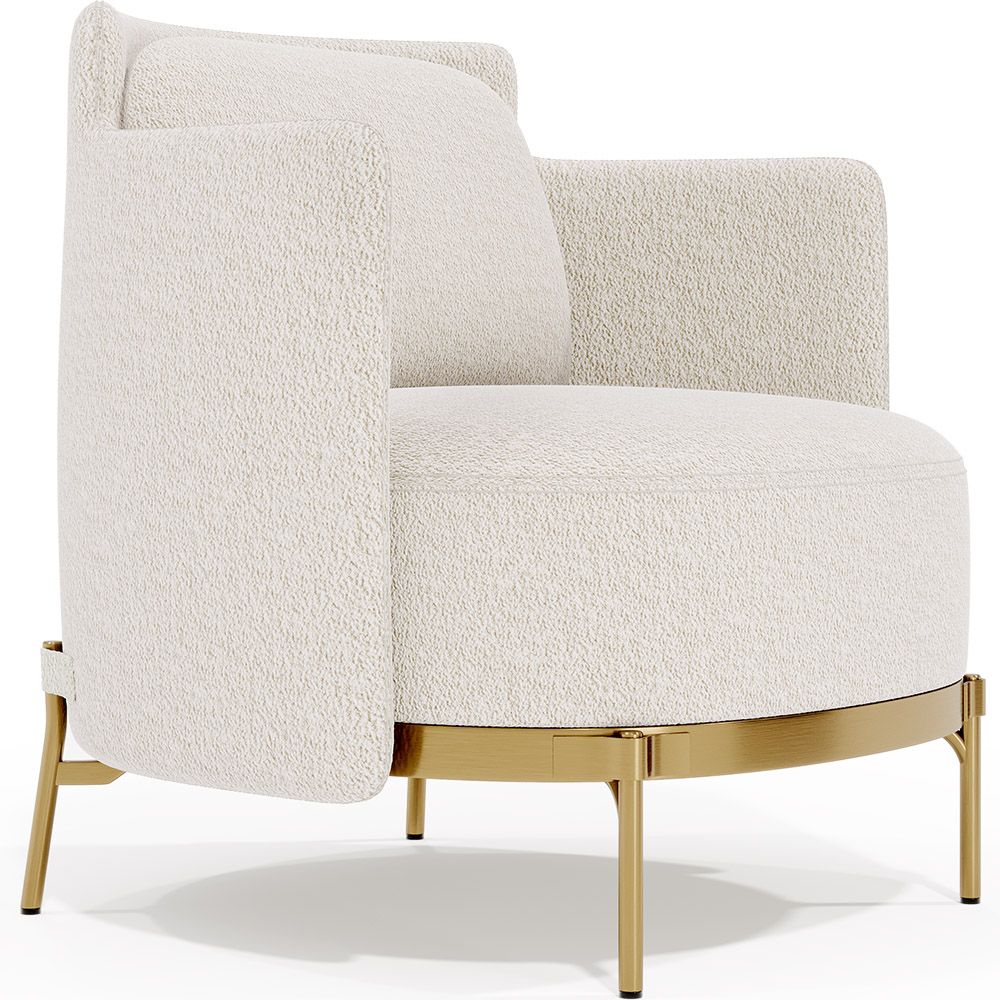 Poltrona de Design - Estofada em Tecido Bouclé - Terrec image 8