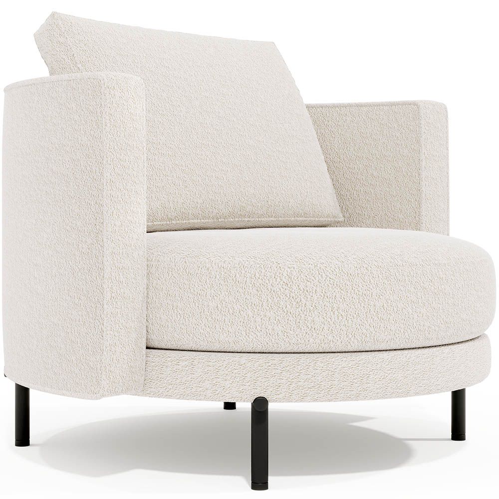 Poltrona de Design - Estofada em Tecido Bouclé - Maura image 8
