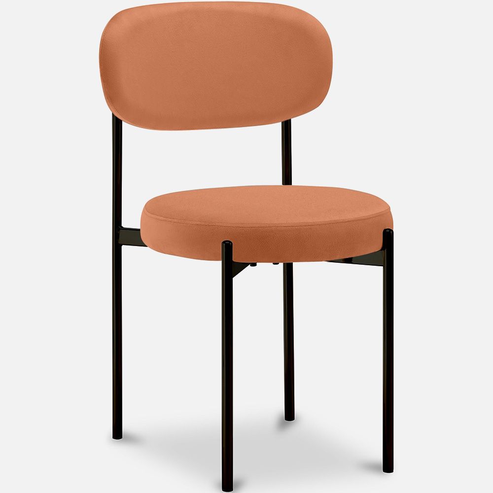 Cadeira de jantar - Estofada em veludo - Metal preto - Margot image 8