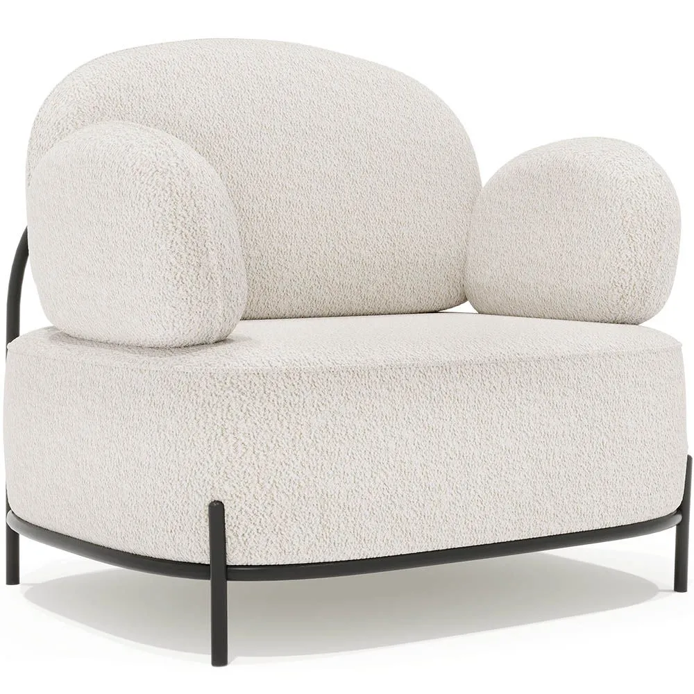 Poltrona de design - Estofada em tecido bouclé - Baman image 8