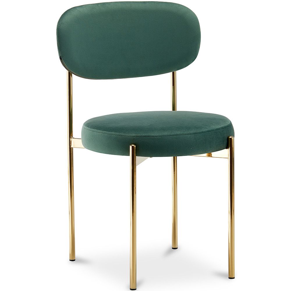Cadeira de jantar - Estofada em Veludo - Metal dourado - Dahe image 8