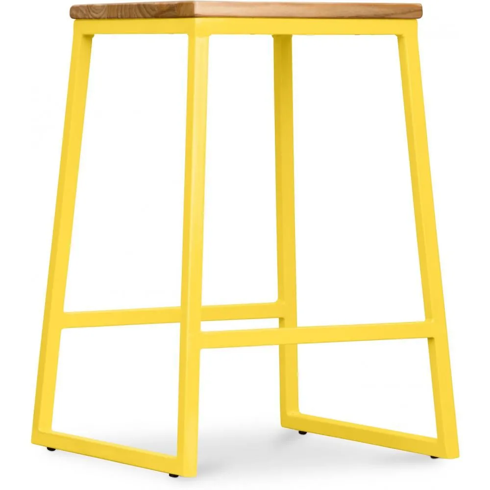 Banco Bar - Design Industrial - Madeira e Metal - 60cm - Big Boy image 8