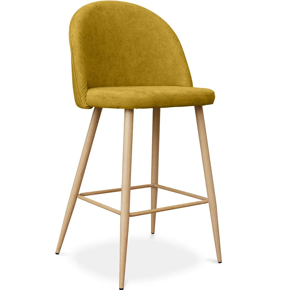 Banco estofado em tecido - Design escandinavo - 66cm - Evelyne image 8