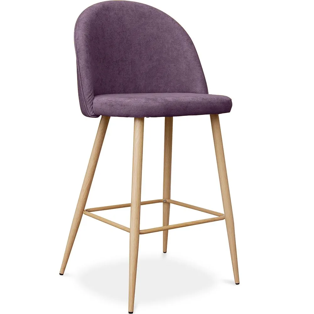Banco estofado em tecido - Design escandinavo - 66cm - Evelyne image 8
