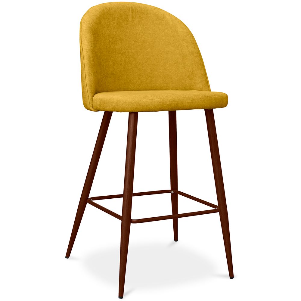 Banco estofado em tecido - Design escandinavo - 66cm- Evelyne image 8
