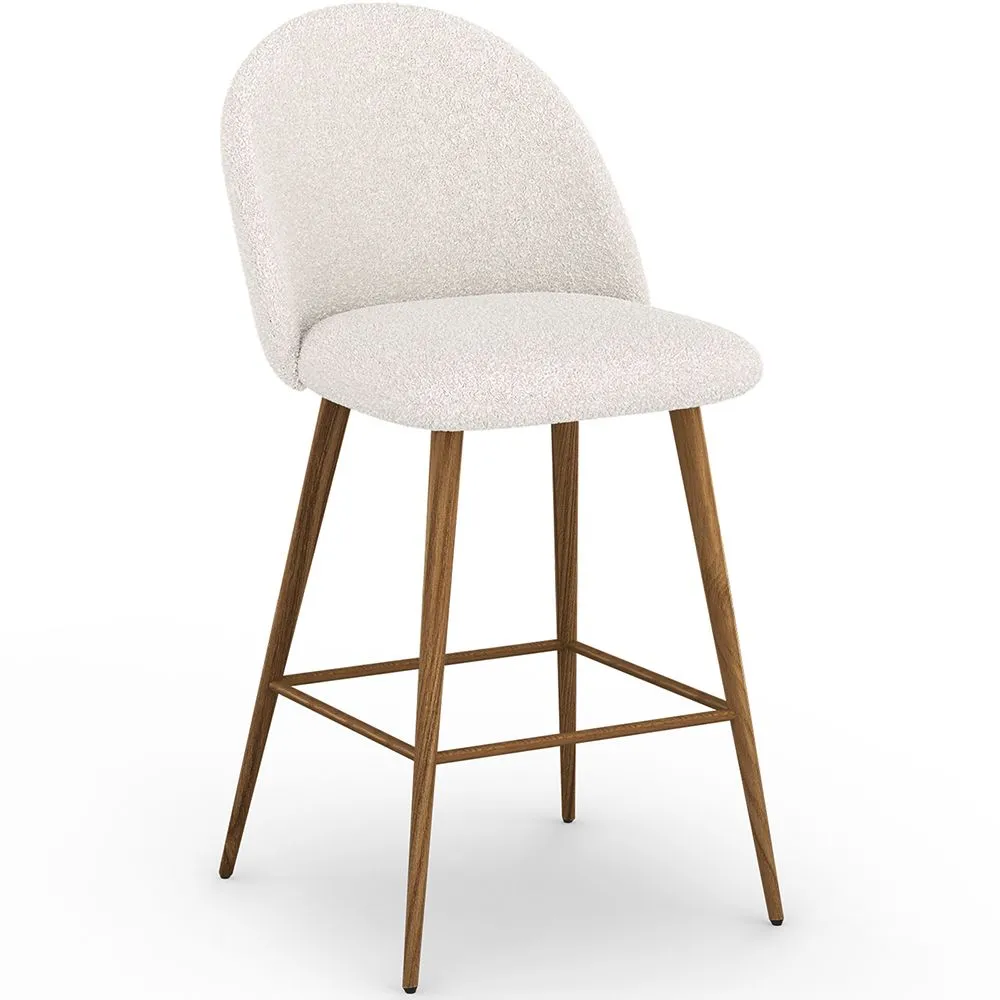 Banco estofado em tecido Bouclé - Design Escandinavo - 66cm - Evelyne image 8
