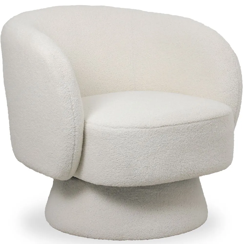 Poltrona Estofada em Tecido Bouclé - Design Curvo - Dresa image 8