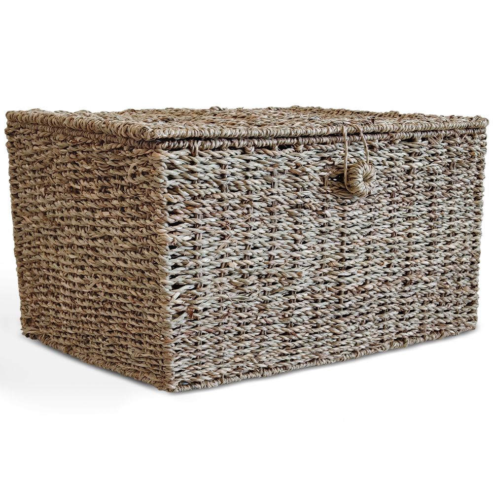 Cesto de Fibra Natural com Tampa - 40x30CM - Baulera image 8