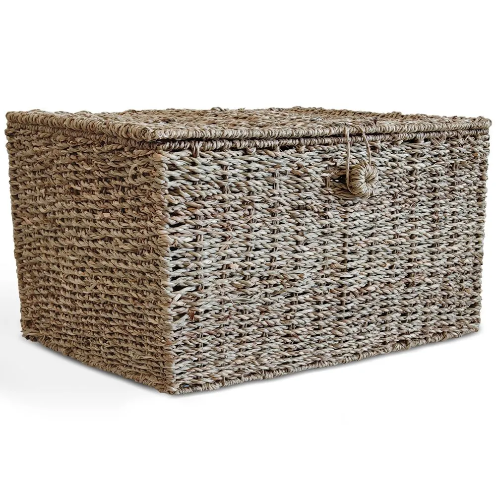 Cesto de Fibra Natural com Tampa - 40x30CM - Baulera image 8