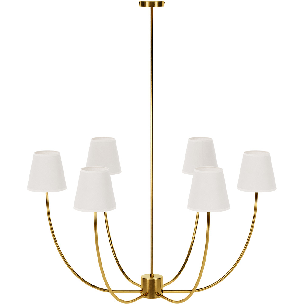 Lustre de Teto Dourado com 6 Abajures - Arena image 8