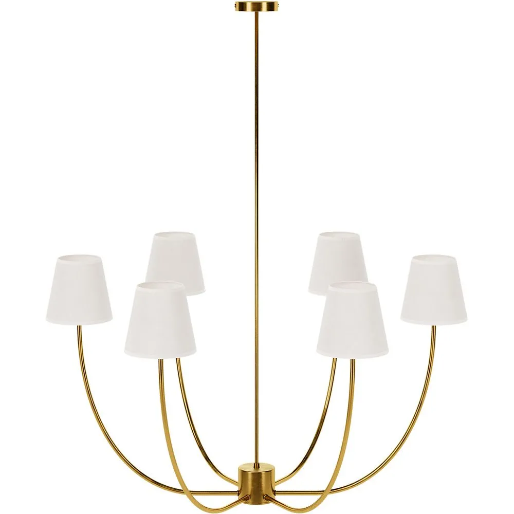 Lustre de Teto Dourado com 6 Abajures - Arena image 8