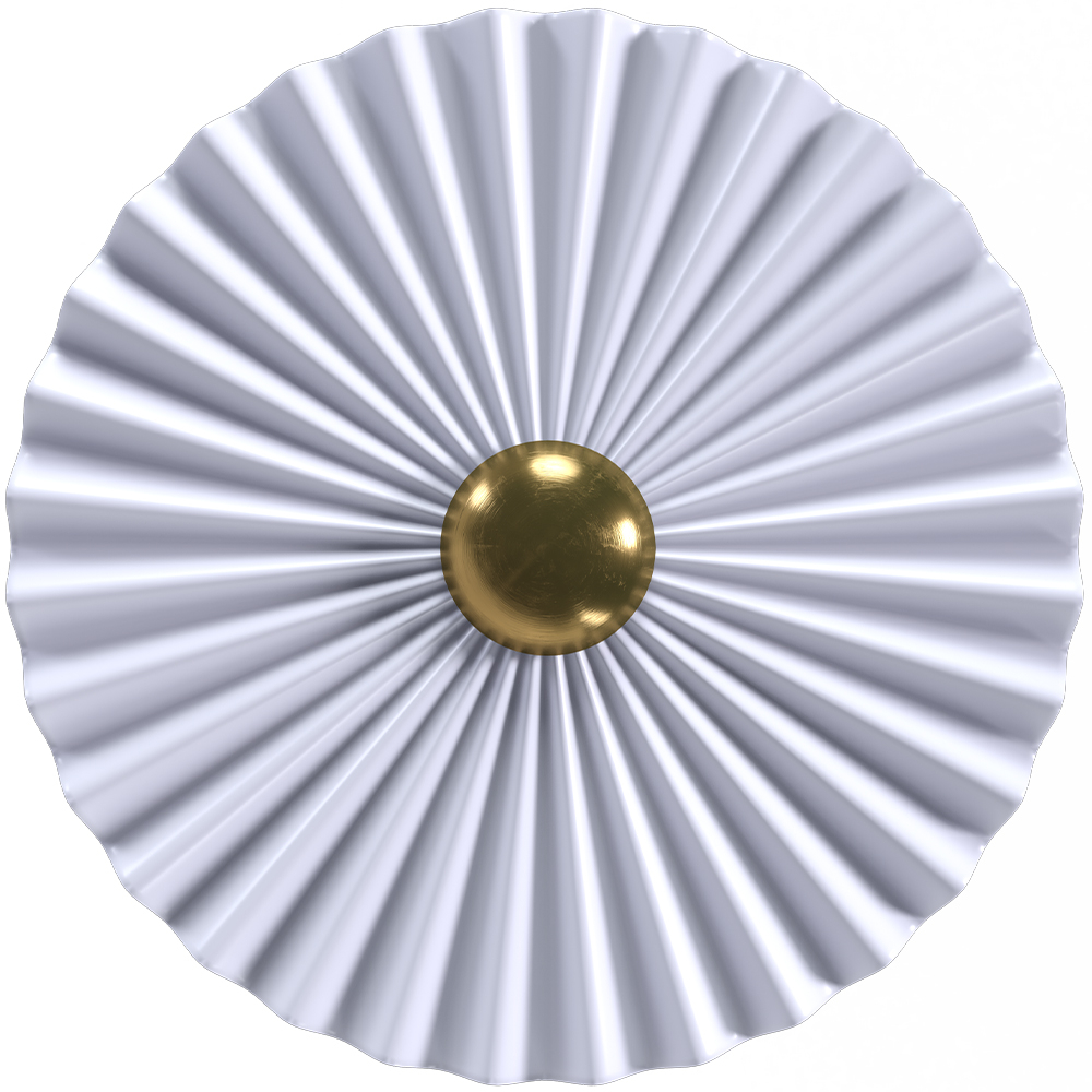 Luminária de Parede Flor em Metal Branco e Dourado - 30CM image 8