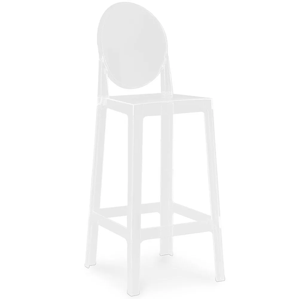 Banco Bar com Encosto - Design Transparente - 75cm - Victoria Queen image 8