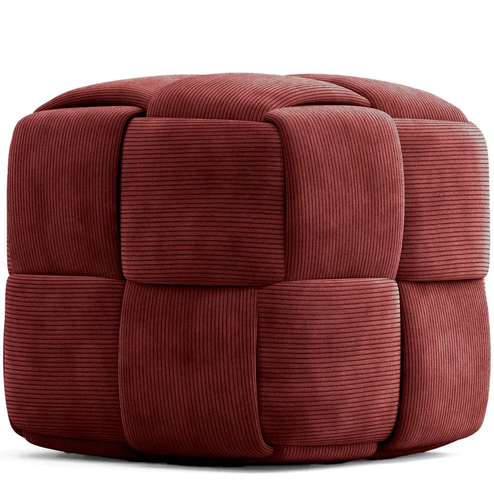 Puff Quadrado Estofado em Veludo Cotelê - Design Moderno - Cube image 8