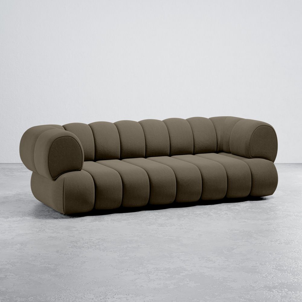 Sofá Estofado em Veludo - Estilo Moderno - 2/3 Lugares - Curvo Teddy image 8