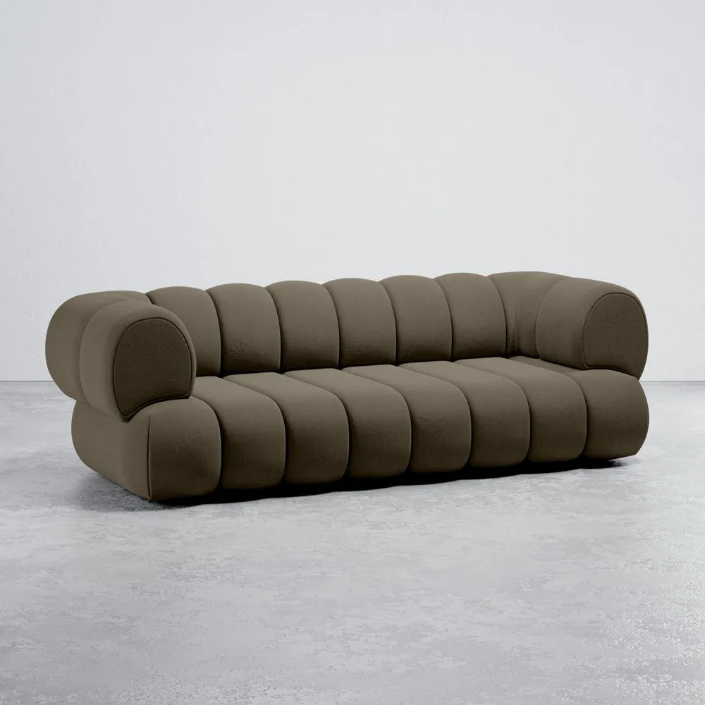 Sofá Estofado em Veludo - Estilo Moderno - 2/3 Lugares - Curvo Teddy image 8