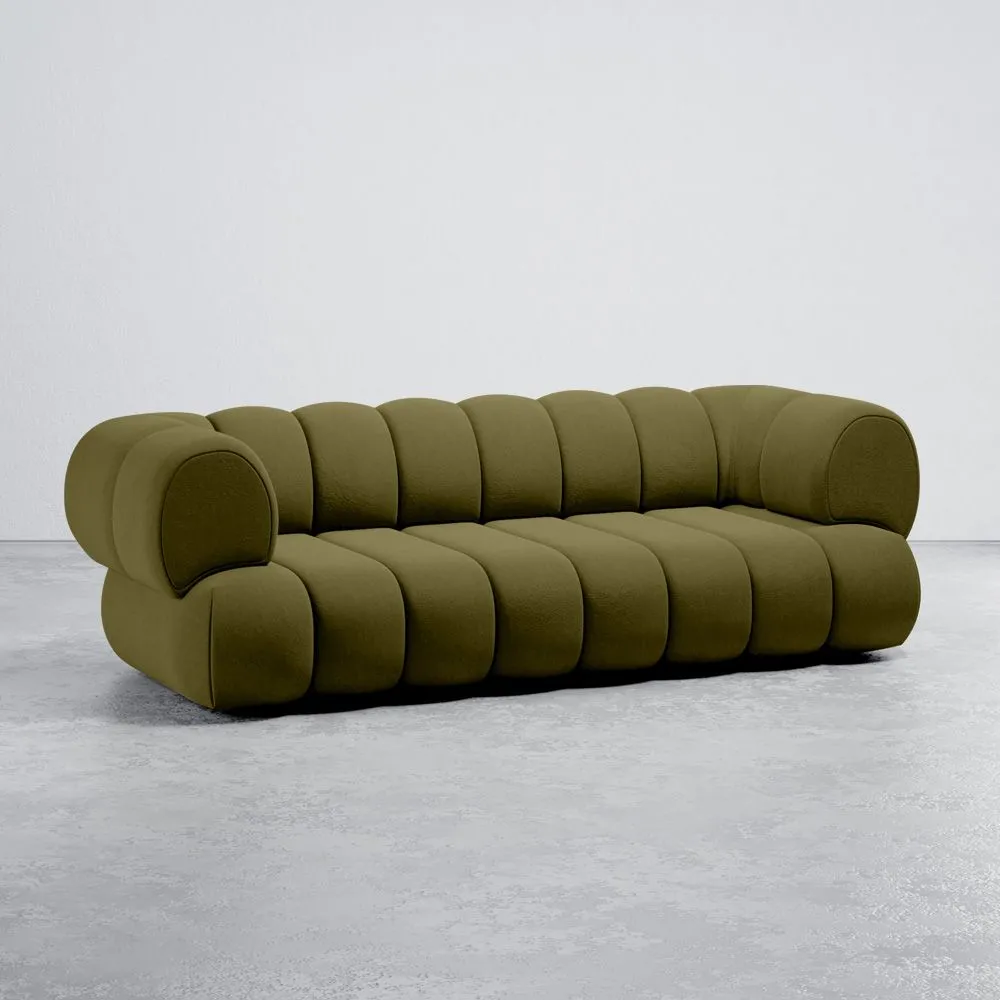 Sofá Estofado em Veludo - Estilo Moderno - 2/3 Lugares - Curvo Teddy image 8