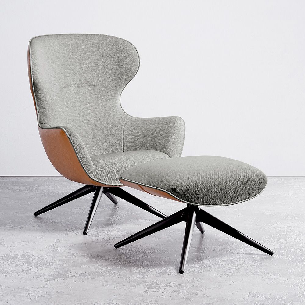 Cadeira de Design Estofada Estilo Contemporâneo com Reposapiés - Derta image 8