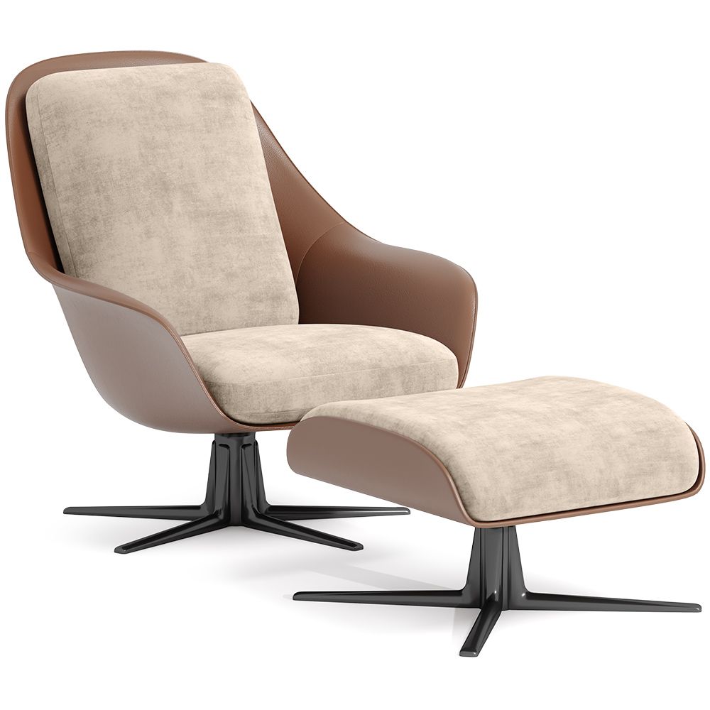 Cadeira de Design Contemporâneo Estofada com Apoio para os Pés - Asher image 8