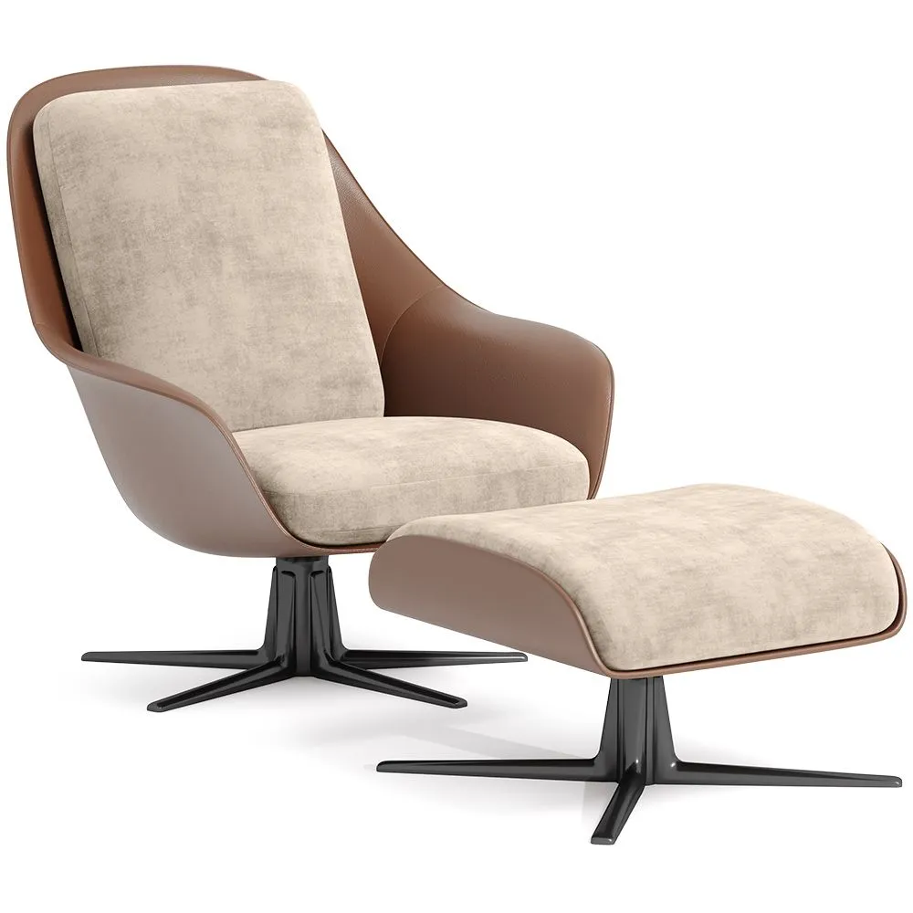 Cadeira de Design Contemporâneo Estofada com Apoio para os Pés - Asher image 8