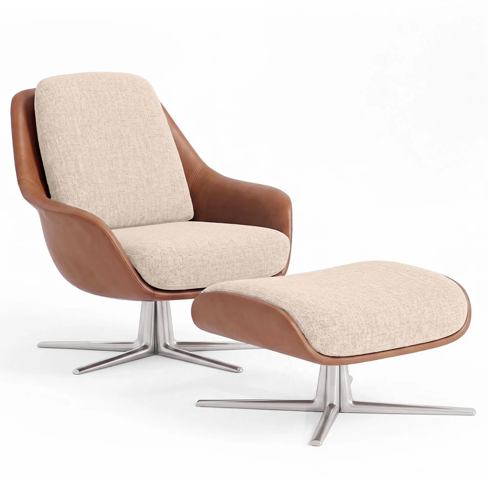 Cadeira de Design Contemporâneo Estofada com Apoio para os Pés - Asher image 8
