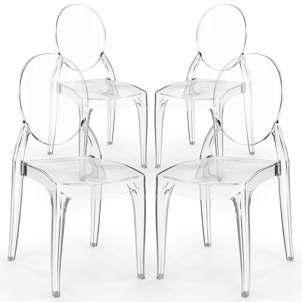 Pack de 4 Cadeiras de Jantar Transparentes - Estilo Victoria  image 8