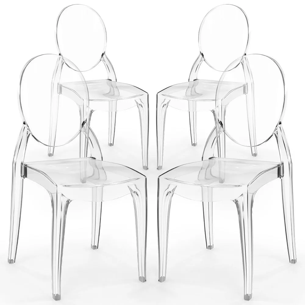 Pack de 4 Cadeiras de Jantar Transparentes - Estilo Victoria  image 8