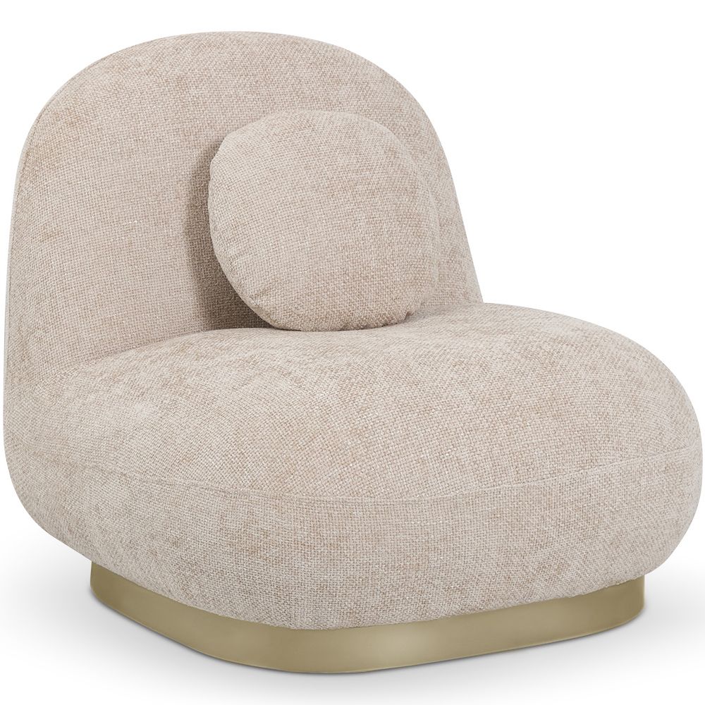 Poltrona Curva de Design Estilo Contemporâneo Estofada em Chenille - Larry image 8