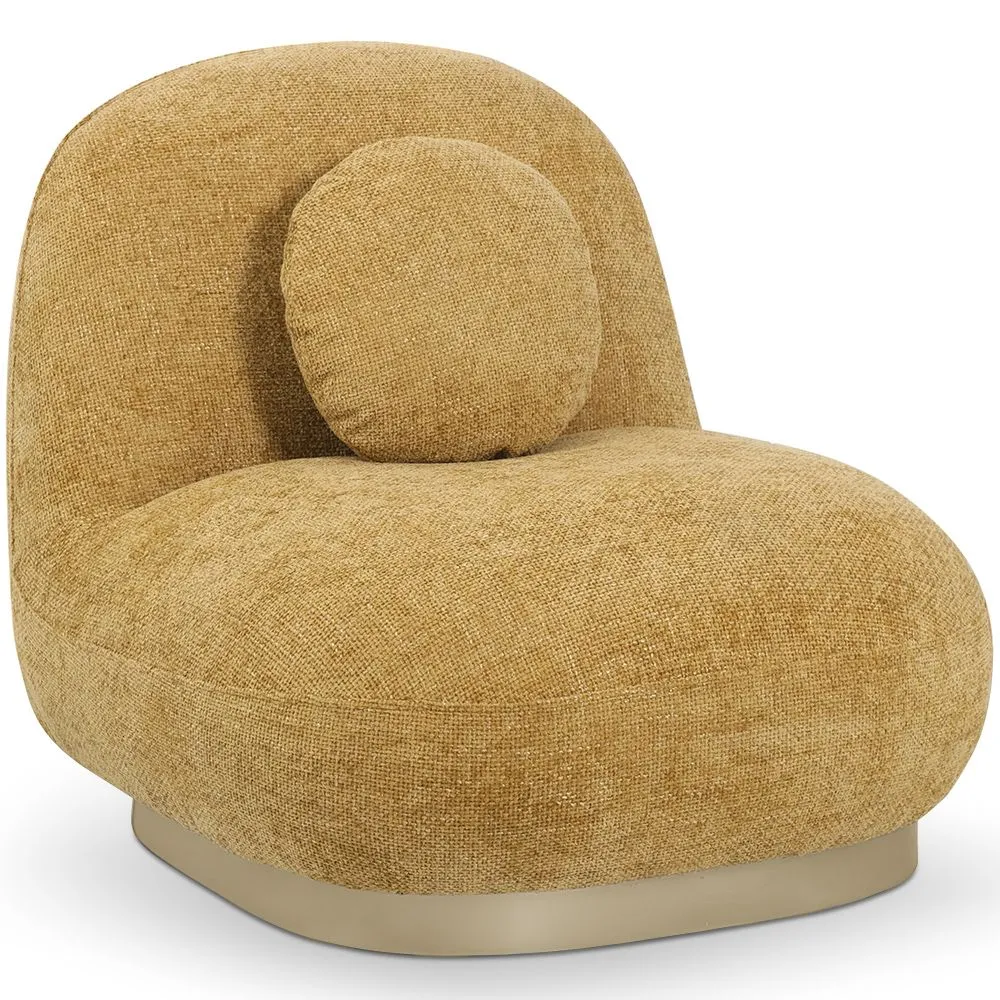 Poltrona Curva de Design Estilo Contemporâneo Estofada em Chenille - Larry image 8