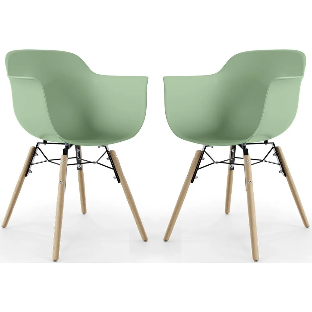 Cadeira de Jantar - Design Escandinavo - Pernas de Madeira - Pack de 2 - Nordika image 8